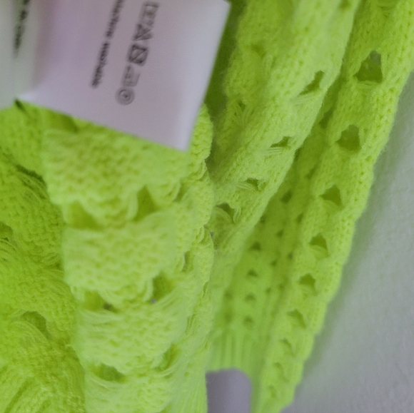 WISPR Pointelle Silk-Blend Neon cardigan Sz Med - Picture 5 of 9